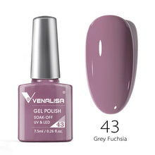 Charger l'image dans la galerie, Vernis gel Venalisa 7,5 ml – Gamme de 60 couleurs (pailletées) pour nail art et manucure – Vernis gel UV « soak-off » (dissolvable)
