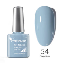Charger l'image dans la galerie, Vernis gel Venalisa 7,5 ml – Gamme de 60 couleurs (pailletées) pour nail art et manucure – Vernis gel UV « soak-off » (dissolvable)
