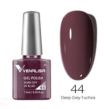Charger l'image dans la galerie, Vernis gel Venalisa 7,5 ml – Gamme de 60 couleurs (pailletées) pour nail art et manucure – Vernis gel UV « soak-off » (dissolvable)
