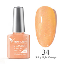 Charger l'image dans la galerie, Vernis gel Venalisa 7,5 ml – Gamme de 60 couleurs (pailletées) pour nail art et manucure – Vernis gel UV « soak-off » (dissolvable)
