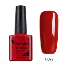 Charger l'image dans la galerie, Vernis gel Venalisa 7,5 ml – Gamme de 60 couleurs (pailletées) pour nail art et manucure – Vernis gel UV « soak-off » (dissolvable)
