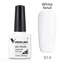 Charger l'image dans la galerie, Vernis gel Venalisa 7,5 ml – Gamme de 60 couleurs (pailletées) pour nail art et manucure – Vernis gel UV « soak-off » (dissolvable)
