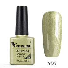 Charger l'image dans la galerie, Vernis gel Venalisa 7,5 ml – Gamme de 60 couleurs (pailletées) pour nail art et manucure – Vernis gel UV « soak-off » (dissolvable)
