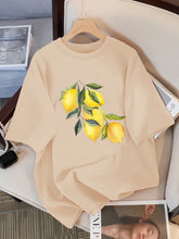 Charger l'image dans la galerie, T-shirt décontracté et doux avec motif citron créatif – Haut tendance et stylé (manches courtes)
