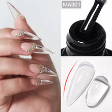 Charger l'image dans la galerie, MEET ACROSS – Gel Base Rubber 2-en-1 (7 ml) – Teintes Nude, Rose et Blanc à Paillettes – Vernis Gel pour Manucure Automne-Hiver
