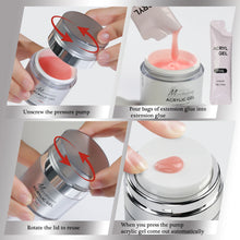 Charger l'image dans la galerie, Gel de construction rapide pour ongles (15/30 g) – Blanc, Nue, Rose ou Transparent – Gel d'extension multifonction (type acrylique) – Compatible UV/LED – Dépose facile
