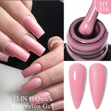 Charger l'image dans la galerie, MEET ACROSS – Gel Base Rubber 2-en-1 (7 ml) – Teintes Nude, Rose et Blanc à Paillettes – Vernis Gel pour Manucure Automne-Hiver
