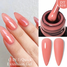 Charger l'image dans la galerie, MEET ACROSS – Gel Base Rubber 2-en-1 (7 ml) – Teintes Nude, Rose et Blanc à Paillettes – Vernis Gel pour Manucure Automne-Hiver

