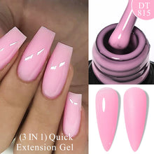 Charger l'image dans la galerie, MEET ACROSS – Gel Base Rubber 2-en-1 (7 ml) – Teintes Nude, Rose et Blanc à Paillettes – Vernis Gel pour Manucure Automne-Hiver
