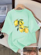 Charger l'image dans la galerie, T-shirt décontracté et doux avec motif citron créatif – Haut tendance et stylé (manches courtes)
