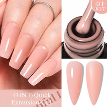 Charger l'image dans la galerie, MEET ACROSS – Gel Base Rubber 2-en-1 (7 ml) – Teintes Nude, Rose et Blanc à Paillettes – Vernis Gel pour Manucure Automne-Hiver
