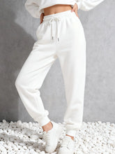 Charger l'image dans la galerie, Pantalon de jogging d'automne  – Couleur unie, taille à cordon, coupe polyvalente, molletonné et tendance
