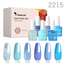 Charger l'image dans la galerie, Kit de 6 vernis semi-permanents Venalisa (Collection VIP5) – Sans HEMA – Teintes nude et rose effet « jelly » (translucide) – Soak-off (dépose facile) – Compatible UV/LED
