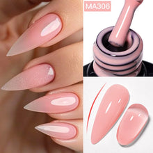 Charger l'image dans la galerie, MEET ACROSS – Gel Base Rubber 2-en-1 (7 ml) – Teintes Nude, Rose et Blanc à Paillettes – Vernis Gel pour Manucure Automne-Hiver
