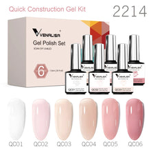 Charger l'image dans la galerie, Kit de 6 vernis semi-permanents Venalisa (Collection VIP5) – Sans HEMA – Teintes nude et rose effet « jelly » (translucide) – Soak-off (dépose facile) – Compatible UV/LED

