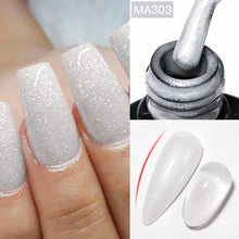 Charger l'image dans la galerie, MEET ACROSS – Gel Base Rubber 2-en-1 (7 ml) – Teintes Nude, Rose et Blanc à Paillettes – Vernis Gel pour Manucure Automne-Hiver
