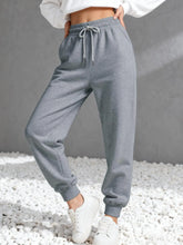 Charger l'image dans la galerie, Pantalon de jogging d'automne  – Couleur unie, taille à cordon, coupe polyvalente, molletonné et tendance
