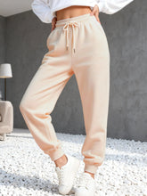 Charger l'image dans la galerie, Pantalon de jogging d'automne  – Couleur unie, taille à cordon, coupe polyvalente, molletonné et tendance
