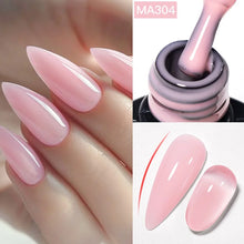 Charger l'image dans la galerie, MEET ACROSS – Gel Base Rubber 2-en-1 (7 ml) – Teintes Nude, Rose et Blanc à Paillettes – Vernis Gel pour Manucure Automne-Hiver
