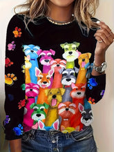 Load image into Gallery viewer, T-shirt vintage à manches longues, motif sorcière, style streetwear, haut décontracté en polyester
