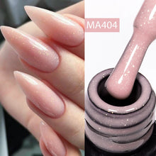 Charger l'image dans la galerie, MEET ACROSS – Gel Base Rubber 2-en-1 (7 ml) – Teintes Nude, Rose et Blanc à Paillettes – Vernis Gel pour Manucure Automne-Hiver
