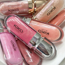 Charger l'image dans la galerie, Gloss Kiko 3D Mirror Lip Glaze original : formule waterproof, longue tenue et sans transfert ; teinte douce « pâte de haricot » (rose-brun) avec un fini brillant et lumineux.
