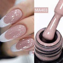 Charger l'image dans la galerie, MEET ACROSS – Gel Base Rubber 2-en-1 (7 ml) – Teintes Nude, Rose et Blanc à Paillettes – Vernis Gel pour Manucure Automne-Hiver
