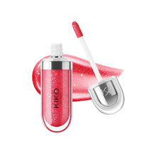 Charger l'image dans la galerie, Gloss Kiko 3D Mirror Lip Glaze original : formule waterproof, longue tenue et sans transfert ; teinte douce « pâte de haricot » (rose-brun) avec un fini brillant et lumineux.
