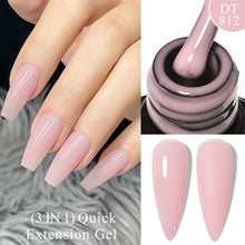 Charger l'image dans la galerie, MEET ACROSS – Gel Base Rubber 2-en-1 (7 ml) – Teintes Nude, Rose et Blanc à Paillettes – Vernis Gel pour Manucure Automne-Hiver
