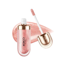 Charger l'image dans la galerie, Gloss Kiko 3D Mirror Lip Glaze original : formule waterproof, longue tenue et sans transfert ; teinte douce « pâte de haricot » (rose-brun) avec un fini brillant et lumineux.
