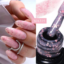 Charger l'image dans la galerie, MEET ACROSS – Gel Base Rubber 2-en-1 (7 ml) – Teintes Nude, Rose et Blanc à Paillettes – Vernis Gel pour Manucure Automne-Hiver
