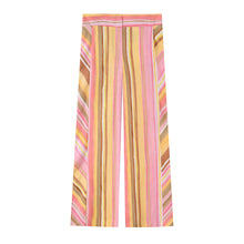 Load image into Gallery viewer, TFMLN Pantalon long pour femme – Coupe droite, jambes larges, rayures colorées et style décontracté tendance streetwear.
