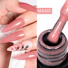 Charger l'image dans la galerie, MEET ACROSS – Gel Base Rubber 2-en-1 (7 ml) – Teintes Nude, Rose et Blanc à Paillettes – Vernis Gel pour Manucure Automne-Hiver
