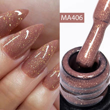 Charger l'image dans la galerie, MEET ACROSS – Gel Base Rubber 2-en-1 (7 ml) – Teintes Nude, Rose et Blanc à Paillettes – Vernis Gel pour Manucure Automne-Hiver
