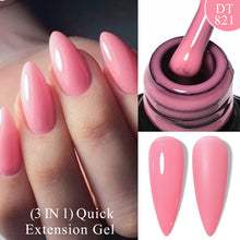 Charger l'image dans la galerie, MEET ACROSS – Gel Base Rubber 2-en-1 (7 ml) – Teintes Nude, Rose et Blanc à Paillettes – Vernis Gel pour Manucure Automne-Hiver
