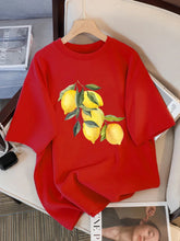 Charger l'image dans la galerie, T-shirt décontracté et doux avec motif citron créatif – Haut tendance et stylé (manches courtes)
