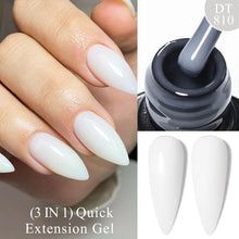 Charger l'image dans la galerie, MEET ACROSS – Gel Base Rubber 2-en-1 (7 ml) – Teintes Nude, Rose et Blanc à Paillettes – Vernis Gel pour Manucure Automne-Hiver
