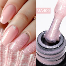 Charger l'image dans la galerie, MEET ACROSS – Gel Base Rubber 2-en-1 (7 ml) – Teintes Nude, Rose et Blanc à Paillettes – Vernis Gel pour Manucure Automne-Hiver
