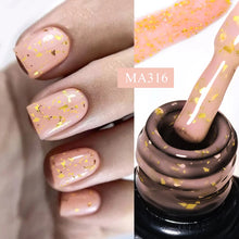 Charger l'image dans la galerie, MEET ACROSS – Gel Base Rubber 2-en-1 (7 ml) – Teintes Nude, Rose et Blanc à Paillettes – Vernis Gel pour Manucure Automne-Hiver
