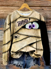 Load image into Gallery viewer, T-shirt vintage à manches longues, motif sorcière, style streetwear, haut décontracté en polyester
