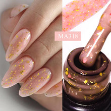 Charger l'image dans la galerie, MEET ACROSS – Gel Base Rubber 2-en-1 (7 ml) – Teintes Nude, Rose et Blanc à Paillettes – Vernis Gel pour Manucure Automne-Hiver
