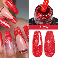 Charger l'image dans la galerie, MEET ACROSS – Gel Base Rubber 2-en-1 (7 ml) – Teintes Nude, Rose et Blanc à Paillettes – Vernis Gel pour Manucure Automne-Hiver
