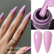 Charger l'image dans la galerie, MEET ACROSS – Gel Base Rubber 2-en-1 (7 ml) – Teintes Nude, Rose et Blanc à Paillettes – Vernis Gel pour Manucure Automne-Hiver
