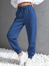 Charger l'image dans la galerie, Pantalon de jogging d'automne  – Couleur unie, taille à cordon, coupe polyvalente, molletonné et tendance
