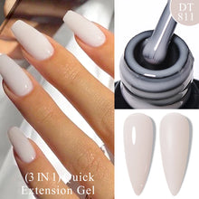 Charger l'image dans la galerie, MEET ACROSS – Gel Base Rubber 2-en-1 (7 ml) – Teintes Nude, Rose et Blanc à Paillettes – Vernis Gel pour Manucure Automne-Hiver
