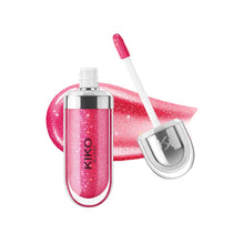 Charger l'image dans la galerie, Gloss Kiko 3D Mirror Lip Glaze original : formule waterproof, longue tenue et sans transfert ; teinte douce « pâte de haricot » (rose-brun) avec un fini brillant et lumineux.
