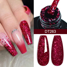 Charger l'image dans la galerie, MEET ACROSS – Gel Base Rubber 2-en-1 (7 ml) – Teintes Nude, Rose et Blanc à Paillettes – Vernis Gel pour Manucure Automne-Hiver

