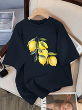 Charger l'image dans la galerie, T-shirt décontracté et doux avec motif citron créatif – Haut tendance et stylé (manches courtes)

