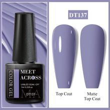 Charger l'image dans la galerie, MEET ACROSS – Gel Base Rubber 2-en-1 (7 ml) – Teintes Nude, Rose et Blanc à Paillettes – Vernis Gel pour Manucure Automne-Hiver
