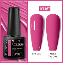 Charger l'image dans la galerie, MEET ACROSS – Gel Base Rubber 2-en-1 (7 ml) – Teintes Nude, Rose et Blanc à Paillettes – Vernis Gel pour Manucure Automne-Hiver
